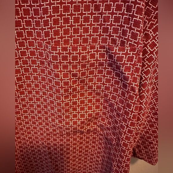 Toscano red and white patterned silk top - Picture 3 of 8